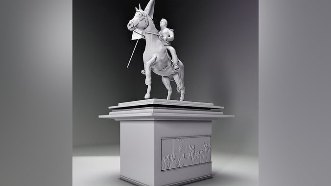 general san martin flag statue 3D print model