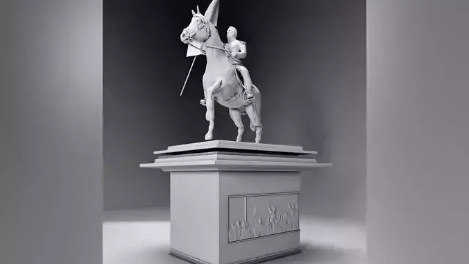 general san martin flag statue 3D print model