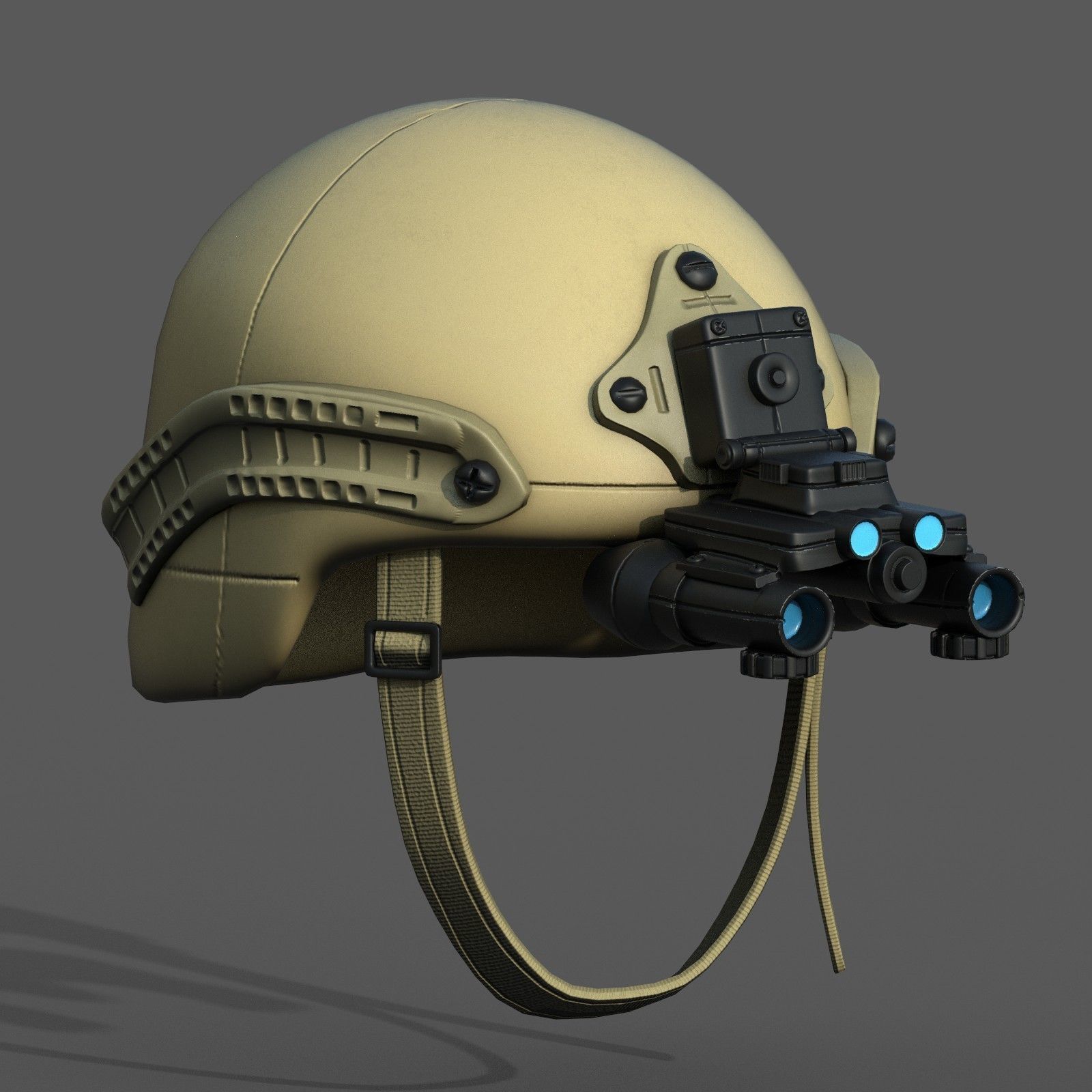 Helmet military combat soldier armor  Low-poly 3D model_9