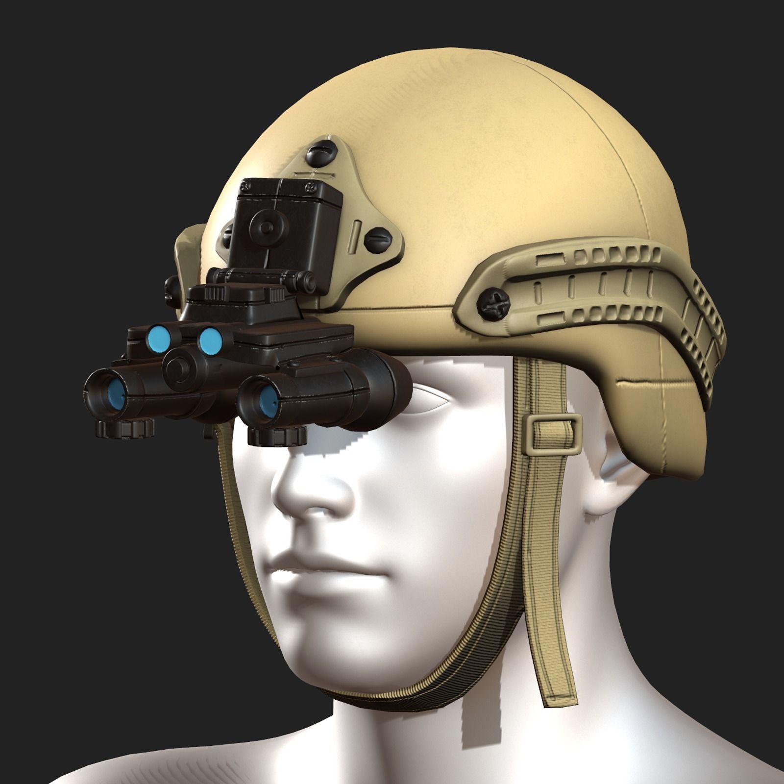 Helmet military combat soldier armor  Low-poly 3D model_3
