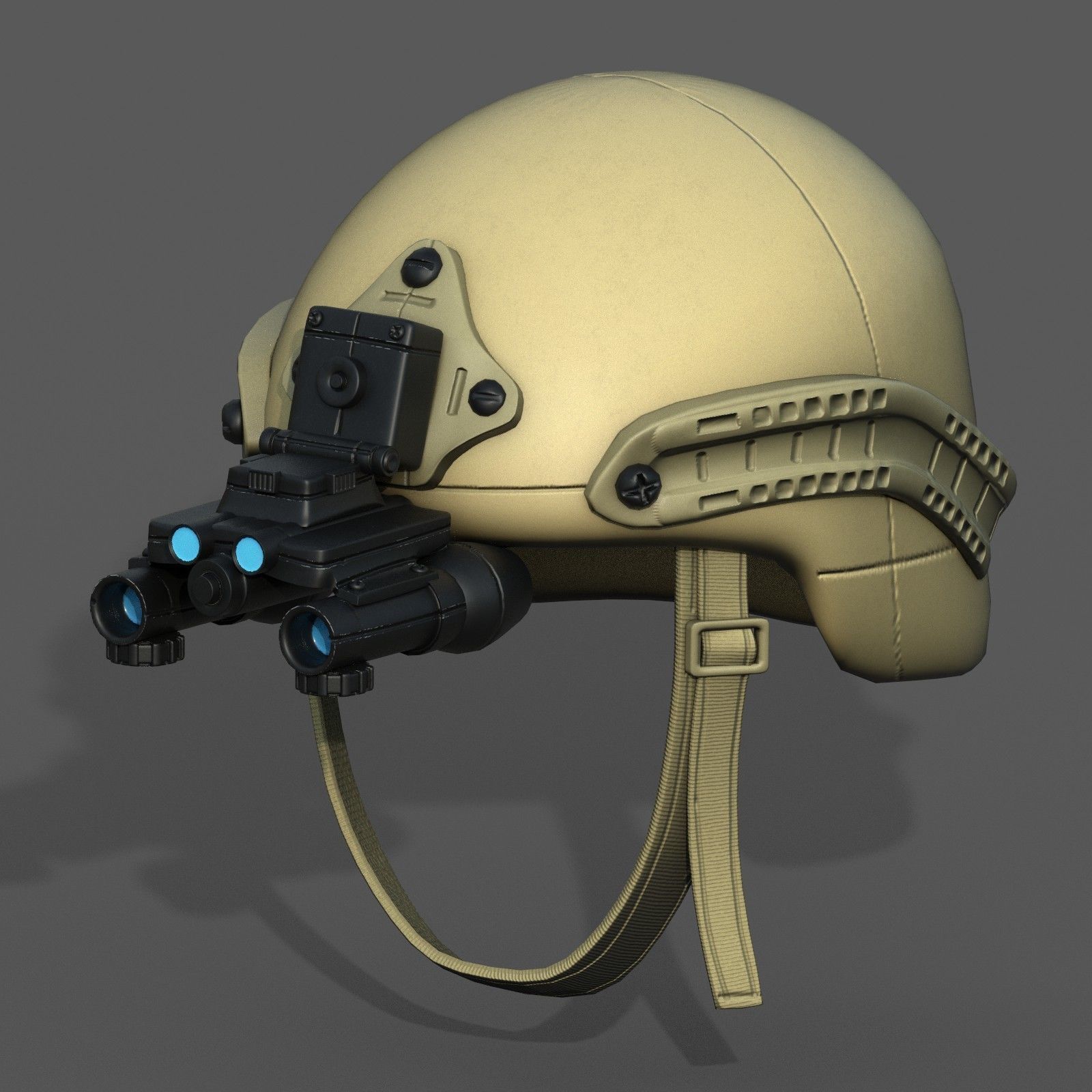 Helmet military combat soldier armor  Low-poly 3D model_5