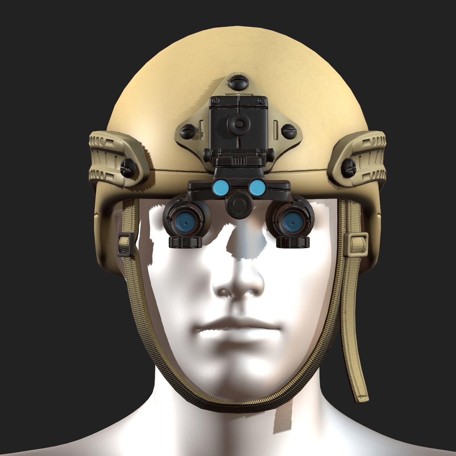 Helmet military combat soldier armor  Low-poly 3D model_4