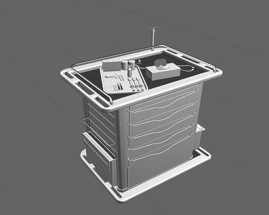 Medical Equipment - Medication Cart- 3D model_10
