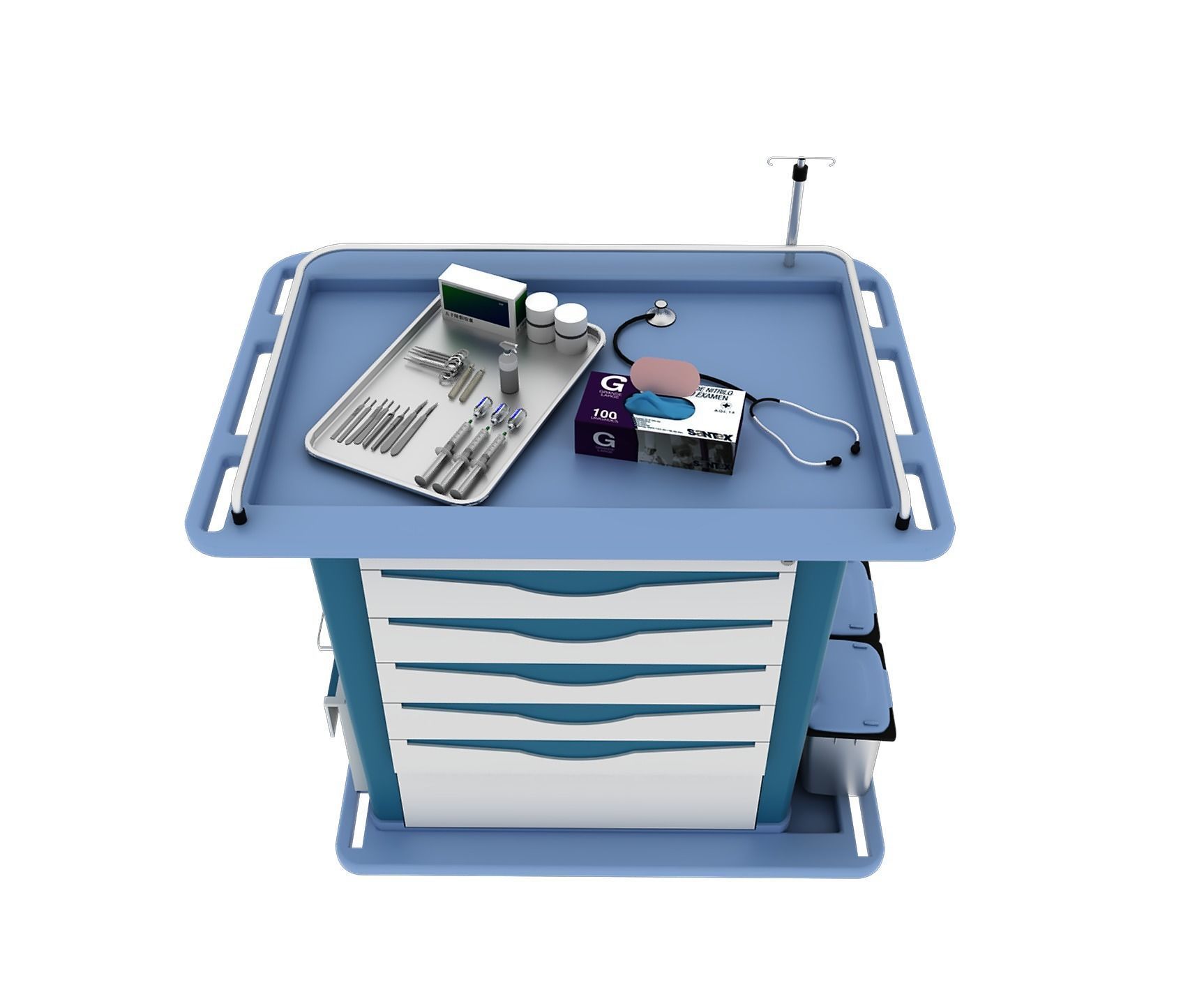 Medical Equipment - Medication Cart- 3D model_7