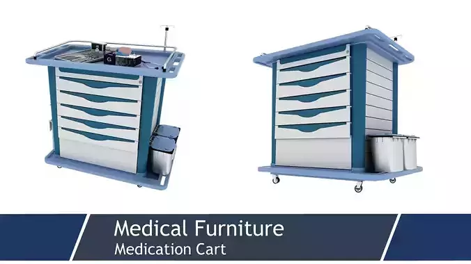 Medical Equipment - Medication Cart- 3D model