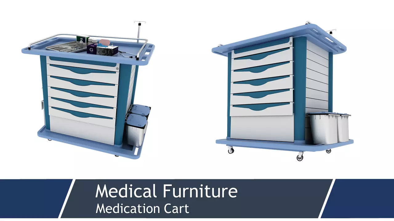 Medical Equipment - Medication Cart- 3D model_0