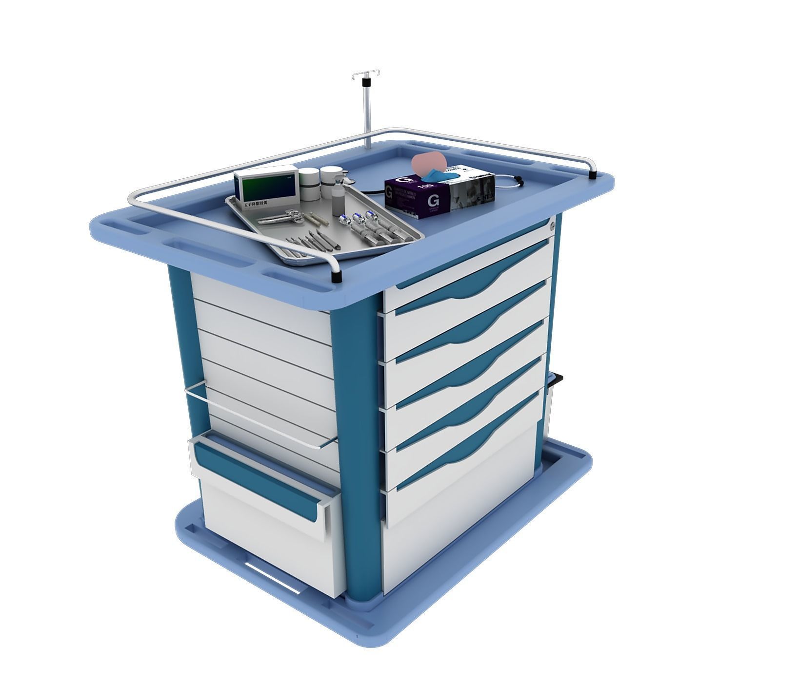 Medical Equipment - Medication Cart- 3D model_6