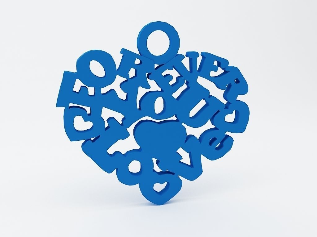 Heart Spell Keychain 3D print model_2