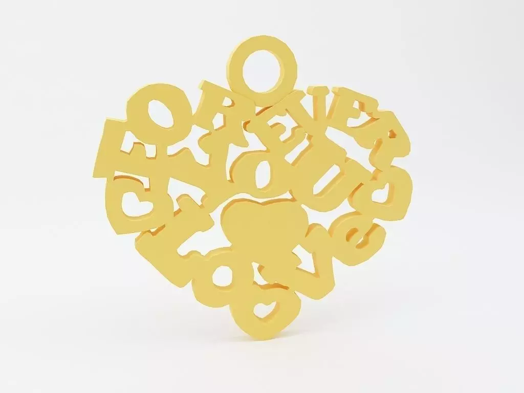 Heart Spell Keychain 3D print model_0