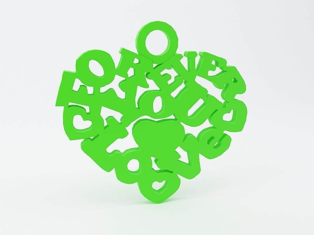 Heart Spell Keychain 3D print model_1