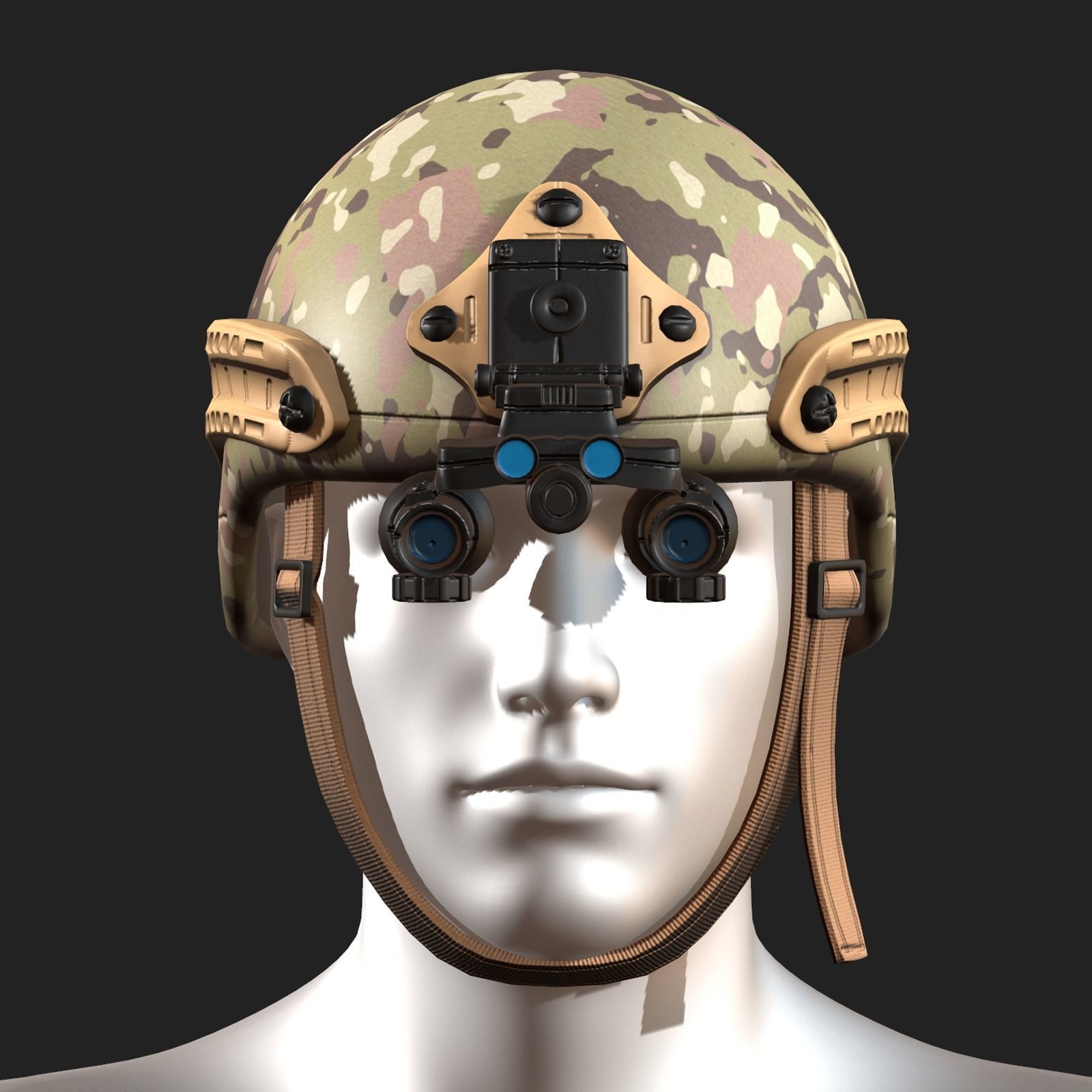 Helmet military combat soldier armor  Low-poly 3D model_9