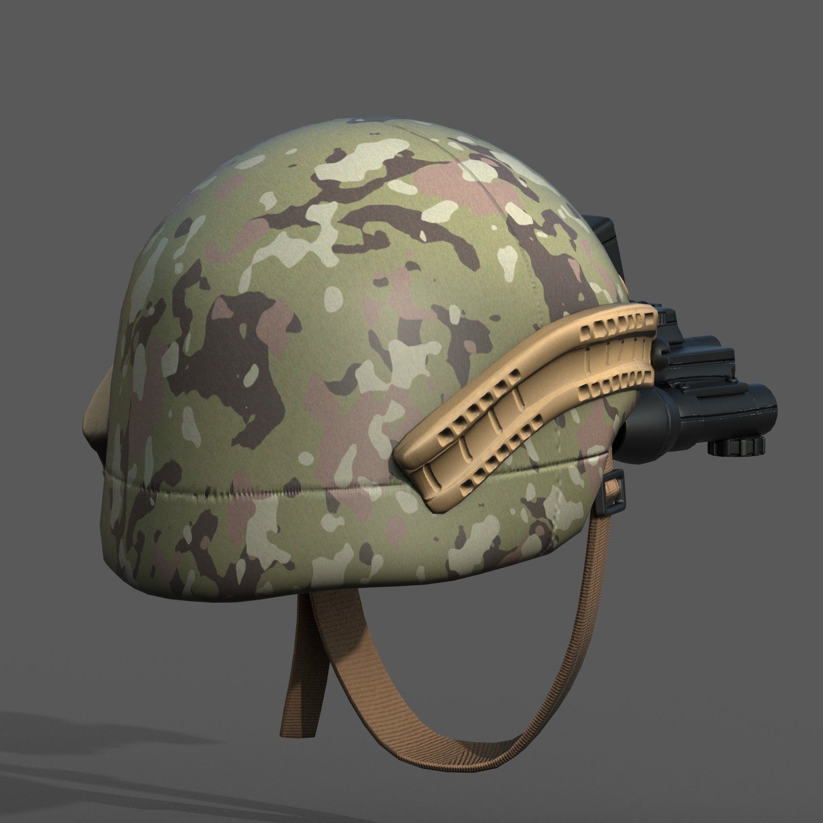 Helmet military combat soldier armor  Low-poly 3D model_5