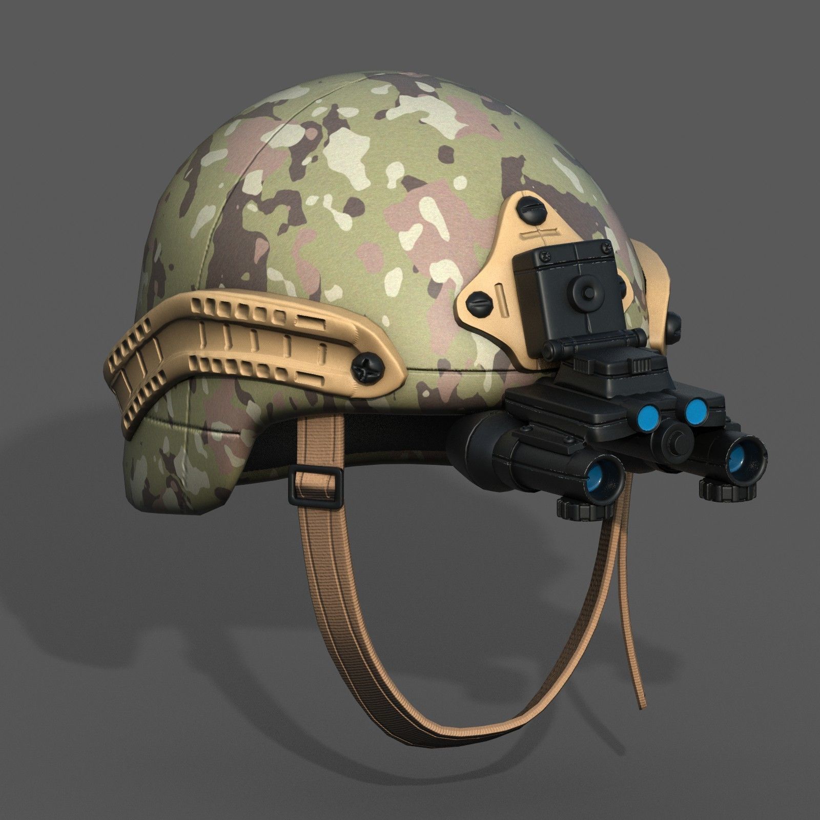 Helmet military combat soldier armor  Low-poly 3D model_1