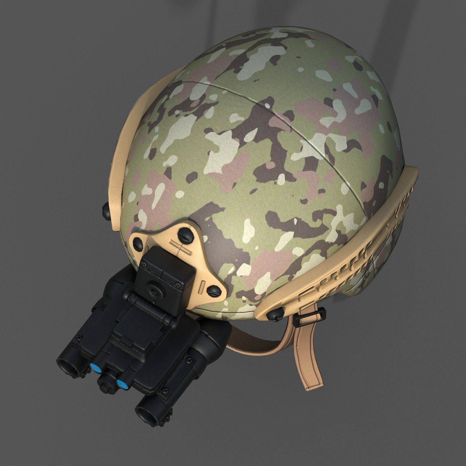 Helmet military combat soldier armor  Low-poly 3D model_7