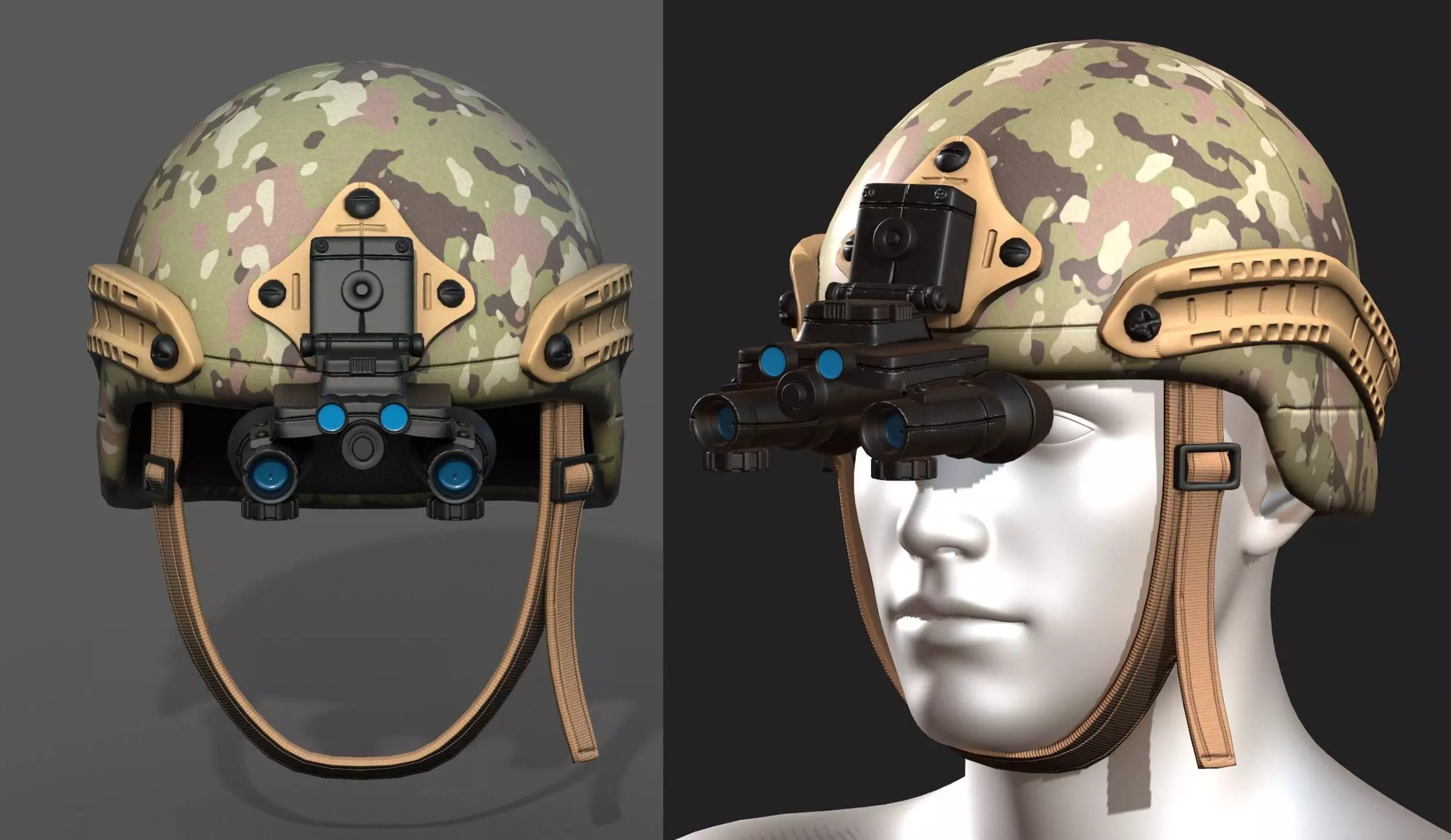 Helmet military combat soldier armor  Low-poly 3D model_0