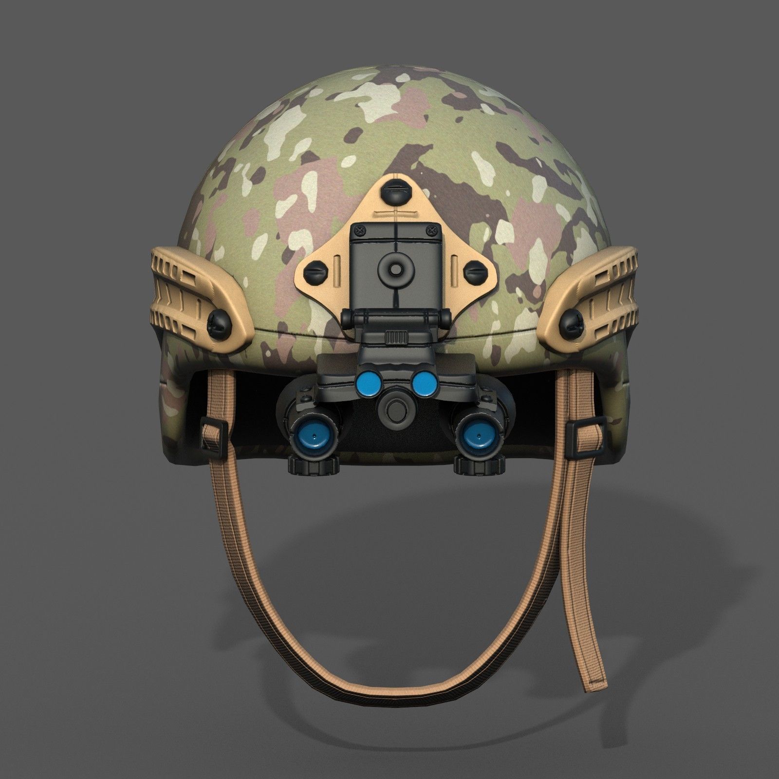 Helmet military combat soldier armor  Low-poly 3D model_3