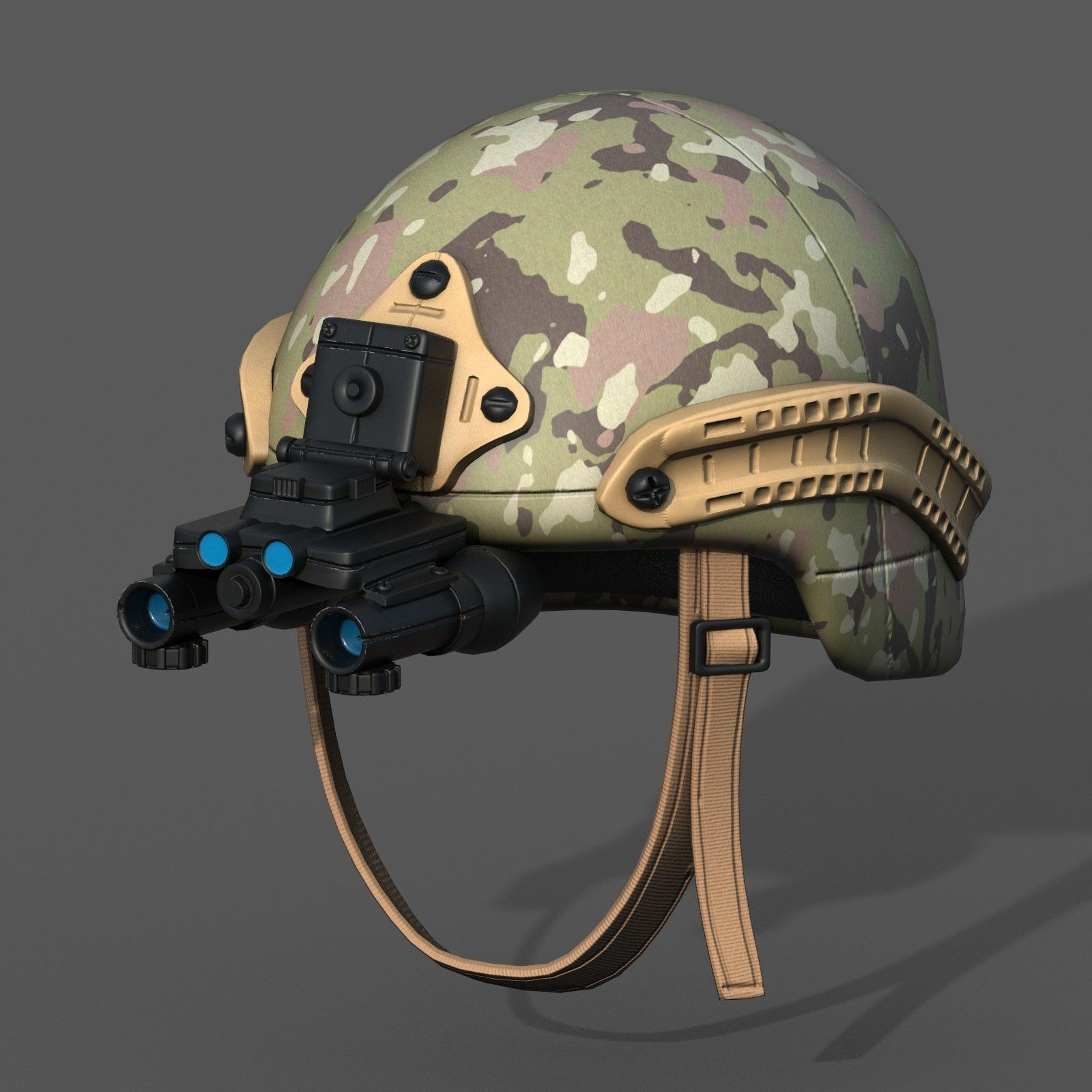Helmet military combat soldier armor  Low-poly 3D model_4