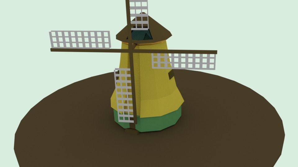 Wind mill Low-poly 3D model_1