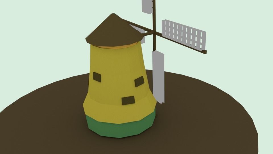 Wind mill Low-poly 3D model_3