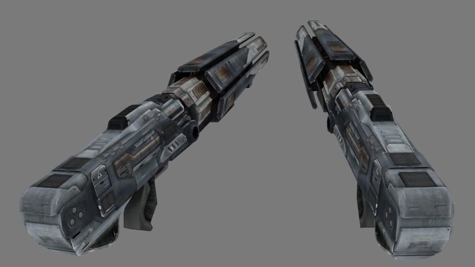 Laser rifle stylish gun low-poly 3D model Low-poly 3D model_4