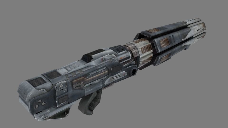 Laser rifle stylish gun low-poly 3D model Low-poly 3D model_2