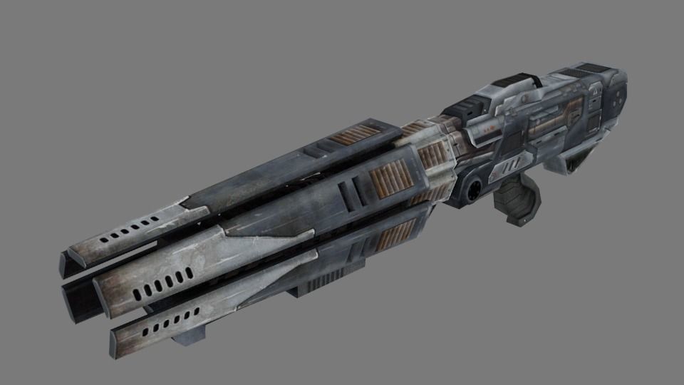 Laser rifle stylish gun low-poly 3D model Low-poly 3D model_1