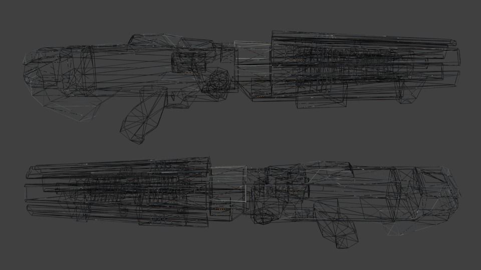 Laser rifle stylish gun low-poly 3D model Low-poly 3D model_5