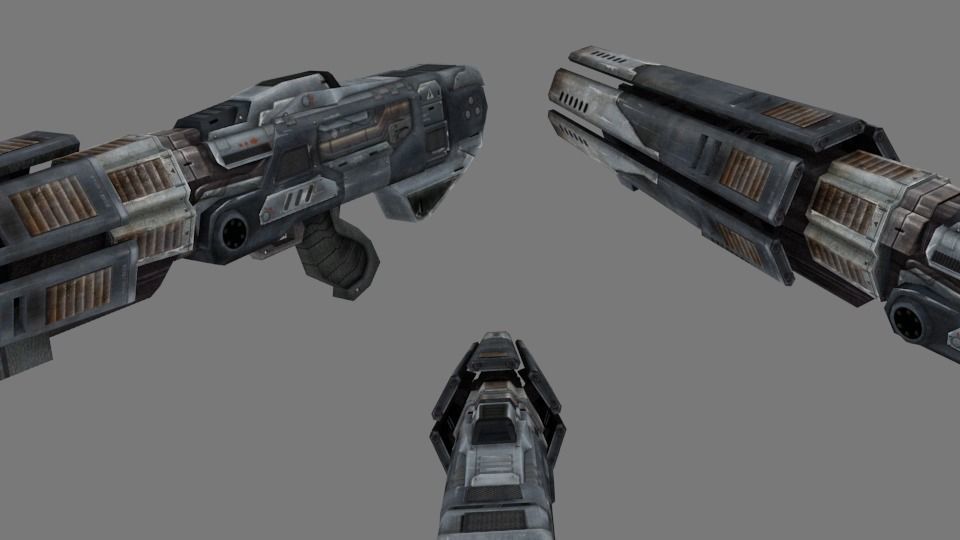 Laser rifle stylish gun low-poly 3D model Low-poly 3D model_3