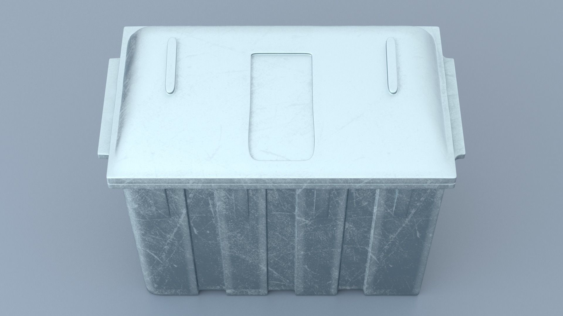 Metal Big Garbage Container 3D model_2