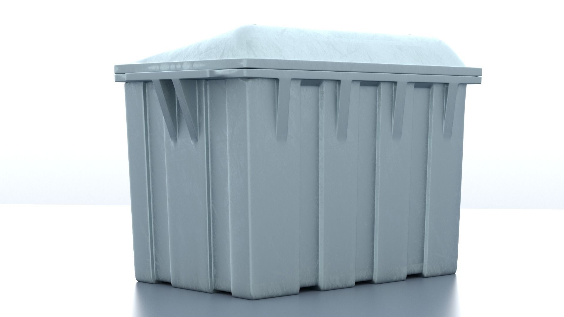 Metal Big Garbage Container 3D model_3