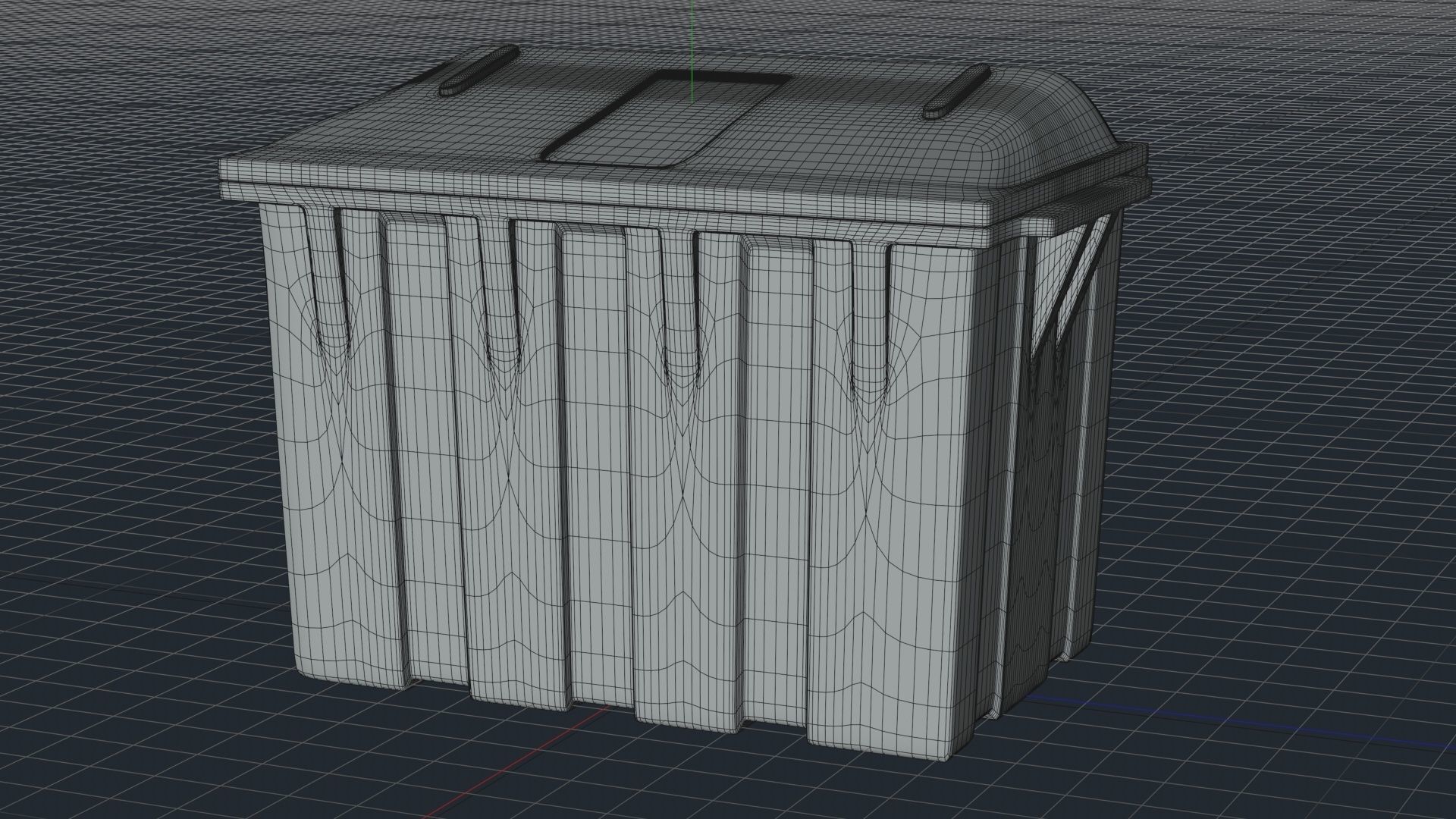 Metal Big Garbage Container 3D model_4