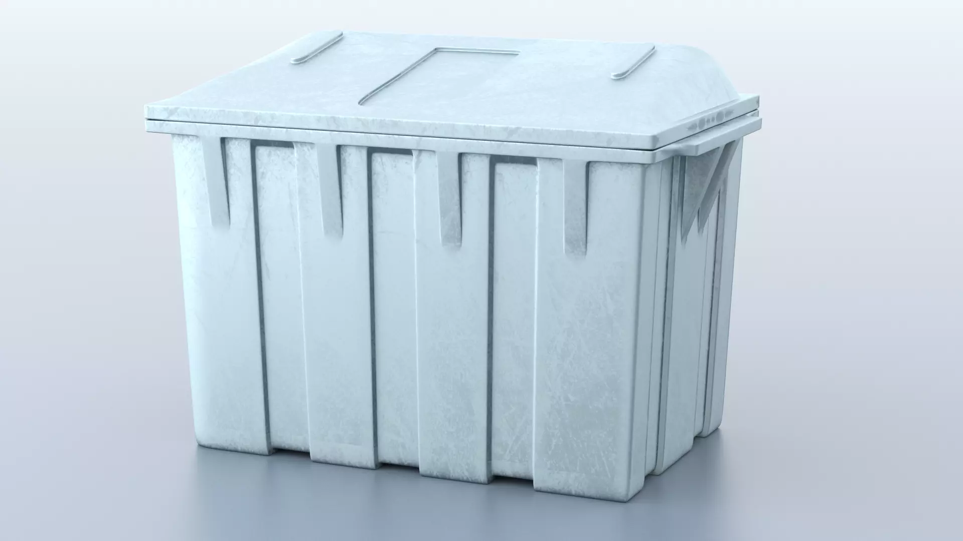 Metal Big Garbage Container 3D model_0