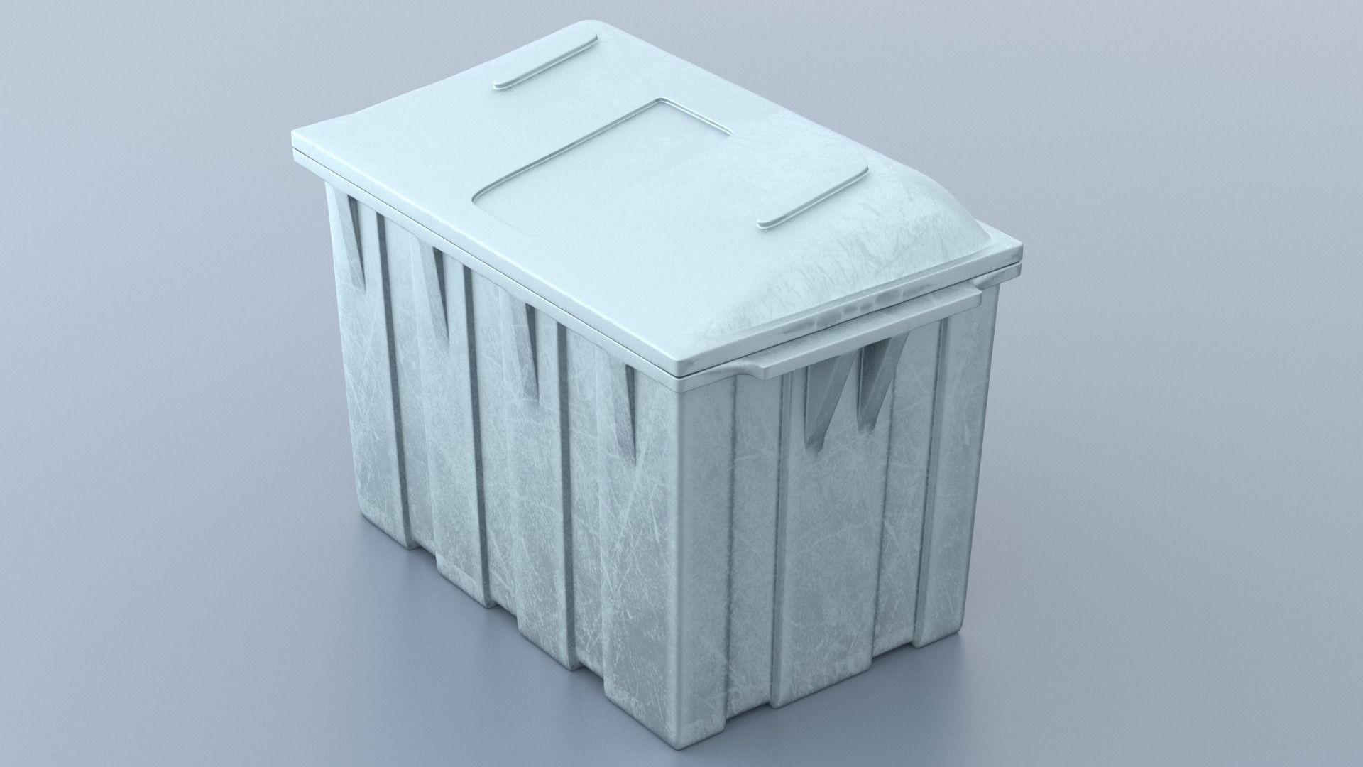 Metal Big Garbage Container 3D model_1