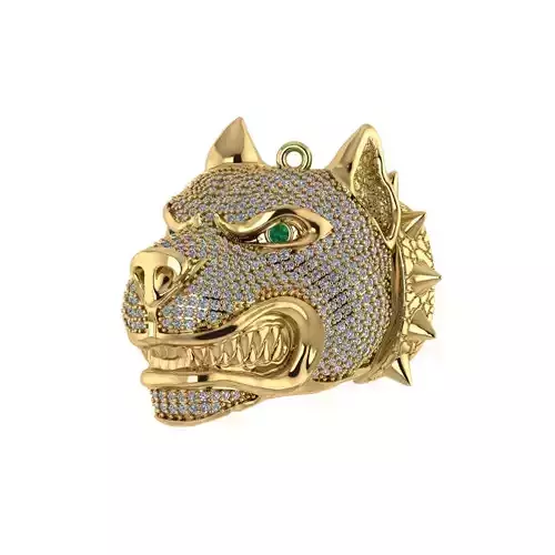 Dog necklace with stone