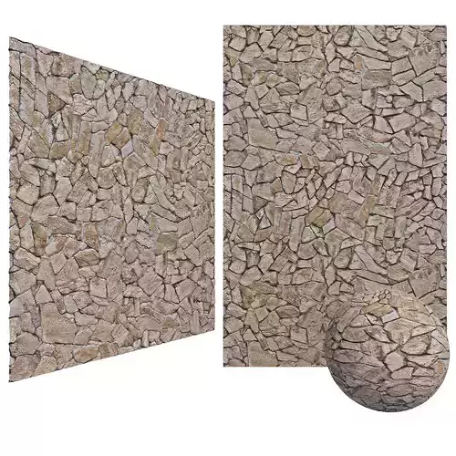 Old Stone Mosaic  Wall Cobblestone 6k  Tileable CoronaVray