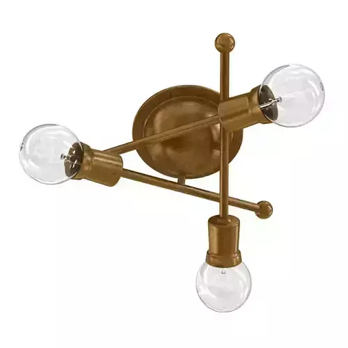 Kichler Armstrong 3 Light Flush Mount Natural Brass 3D model