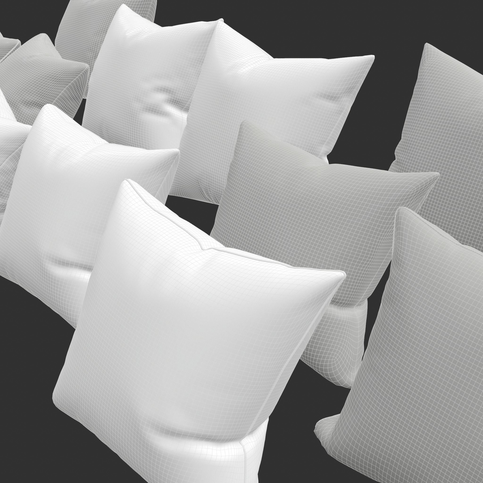 Pillow set of pillows 3D model_10