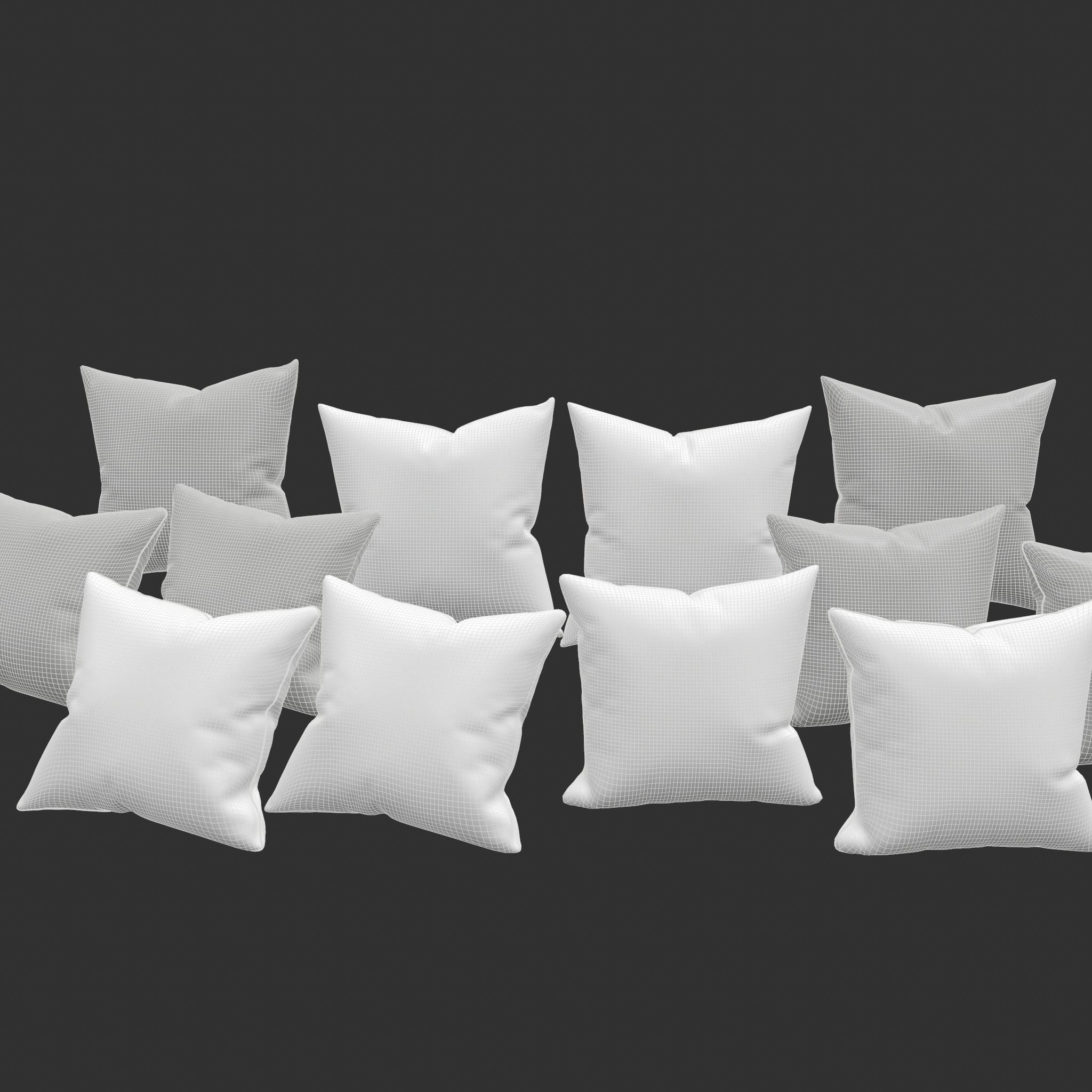 Pillow set of pillows 3D model_1