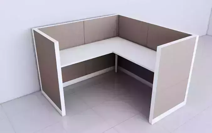 sit stand table 3 legs L-shape with panel