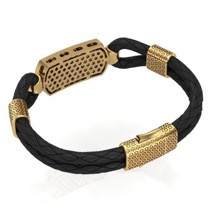 MEN LEATHER BRACELET 3D print model_8