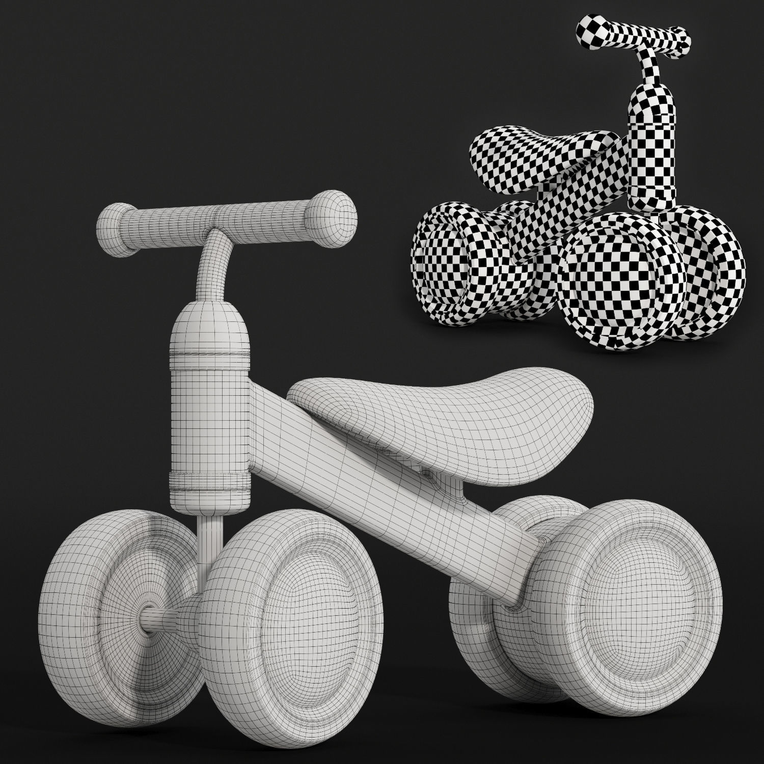 Retrospec Cricket Baby Walker Bike 3D model_4
