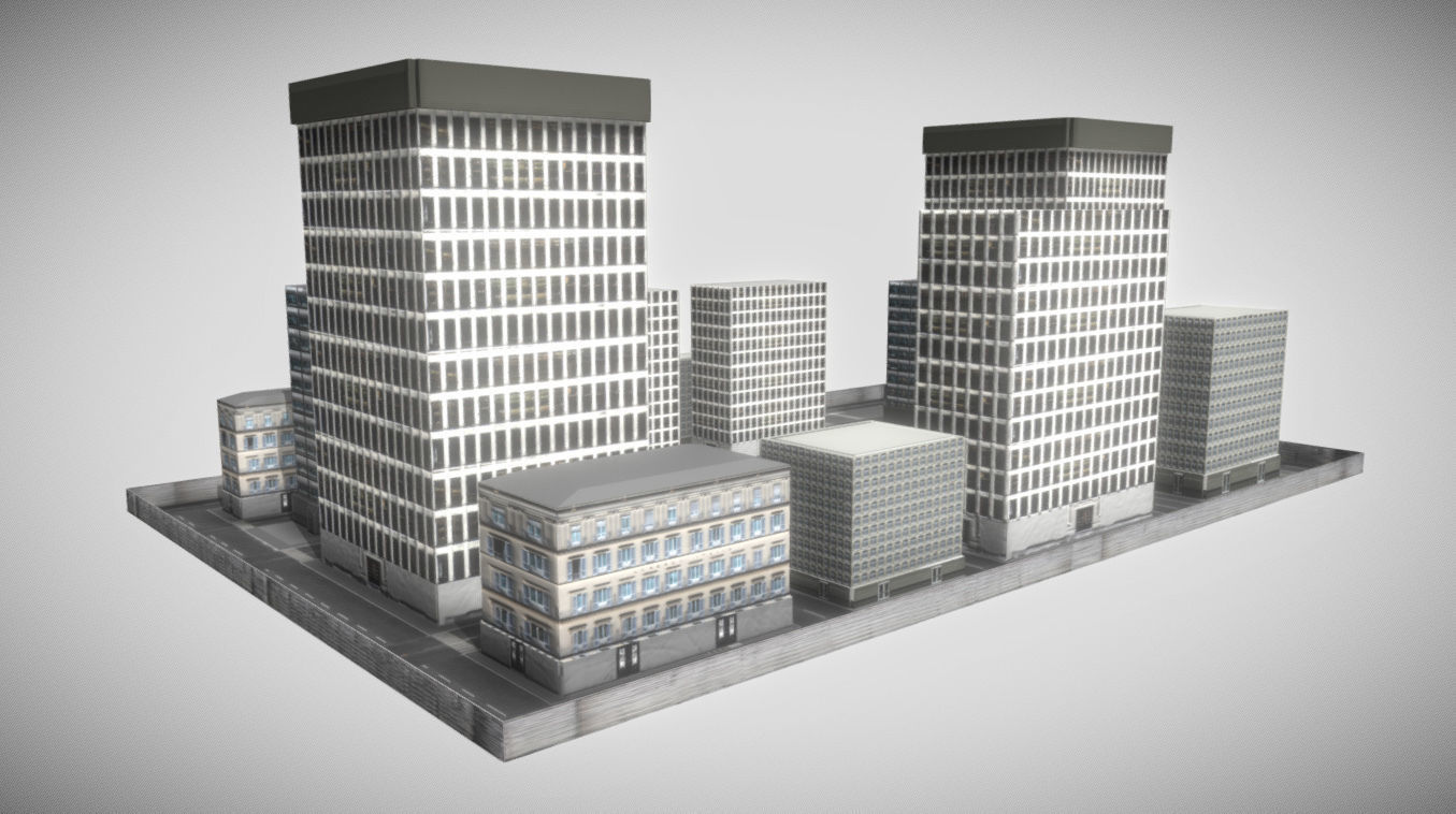 Small Town Free low-poly 3D model_3