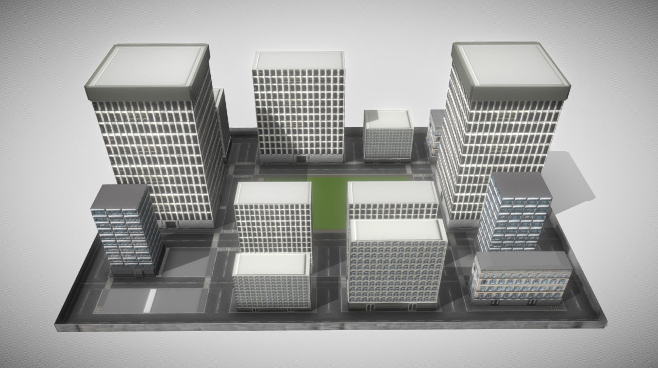 Small Town Free low-poly 3D model_2