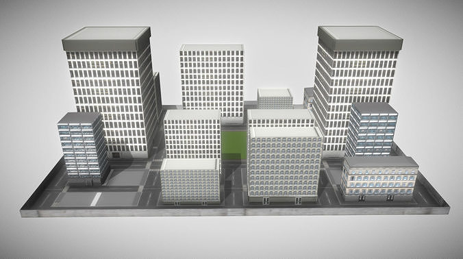 Small Town Free low-poly 3D model