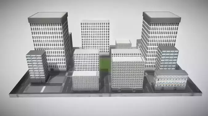 Small Town Free low-poly 3D model