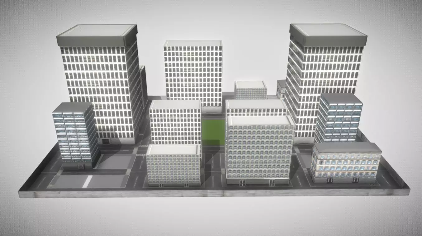 Small Town Free low-poly 3D model_0