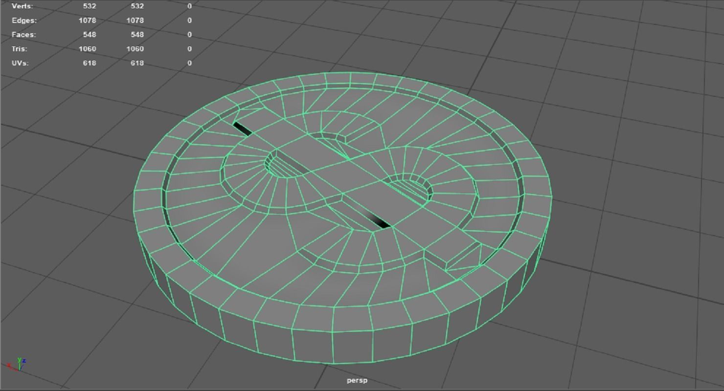 Treasure Chest Chalice Coin Gold Low-poly 3D model_10