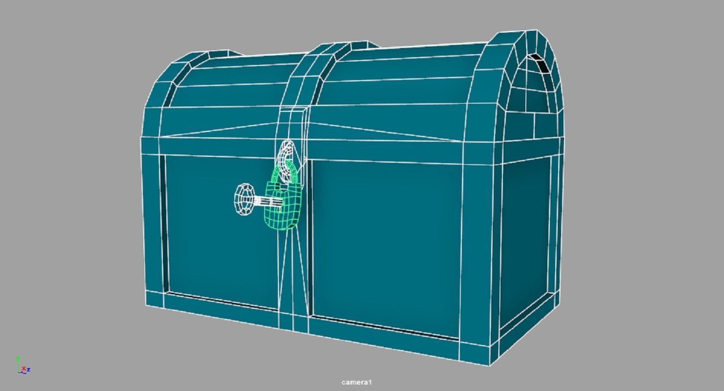Treasure Chest Chalice Coin Gold Low-poly 3D model_8