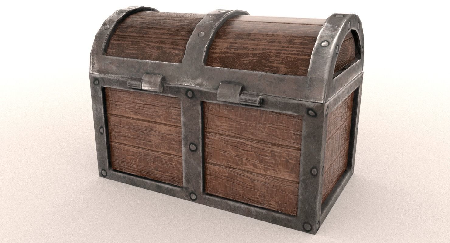 Treasure Chest Chalice Coin Gold Low-poly 3D model_6