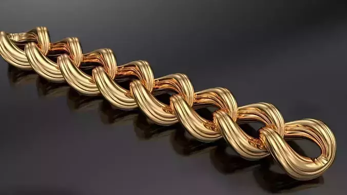 cuban chain  necklace 3d printable model